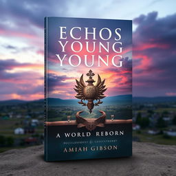 Create an aesthetically pleasing book cover with the title 'Echos of the Young, A World Reborn' at the top and 'by Amiah Gibson' at the bottom