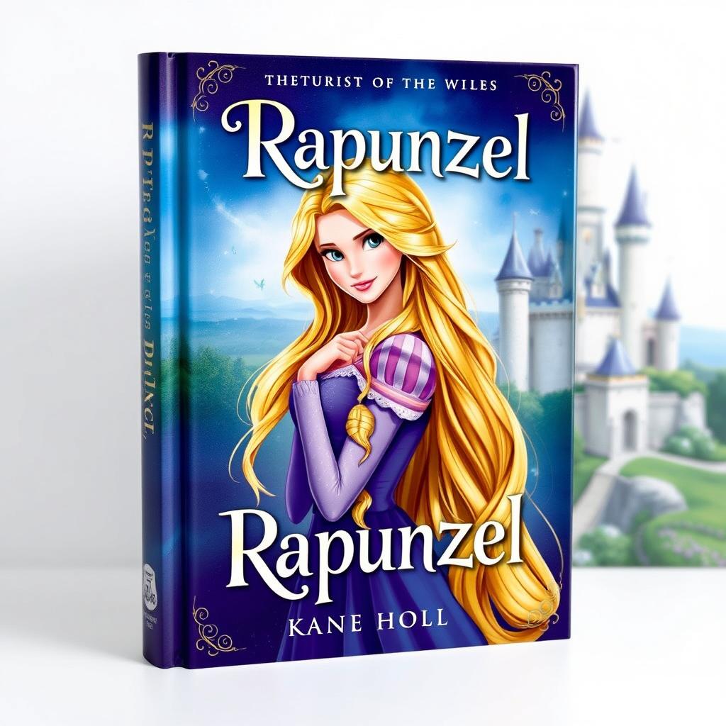 Create a customized book cover featuring Rapunzel