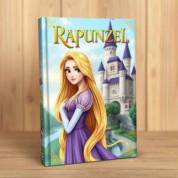 Create a customized book cover featuring Rapunzel