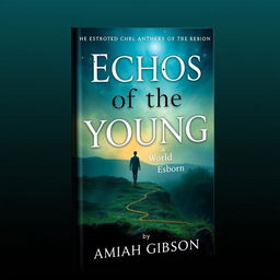 Create an aesthetically pleasing book cover with the title 'Echos of the Young, A World Reborn' at the top and 'by Amiah Gibson' at the bottom