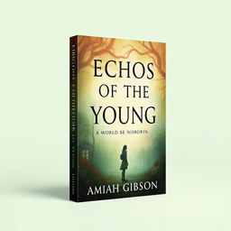 Create an aesthetically pleasing book cover with the title 'Echos of the Young, A World Reborn' at the top and 'by Amiah Gibson' at the bottom