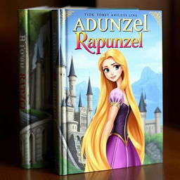 Create a customized and realistic book cover featuring Rapunzel