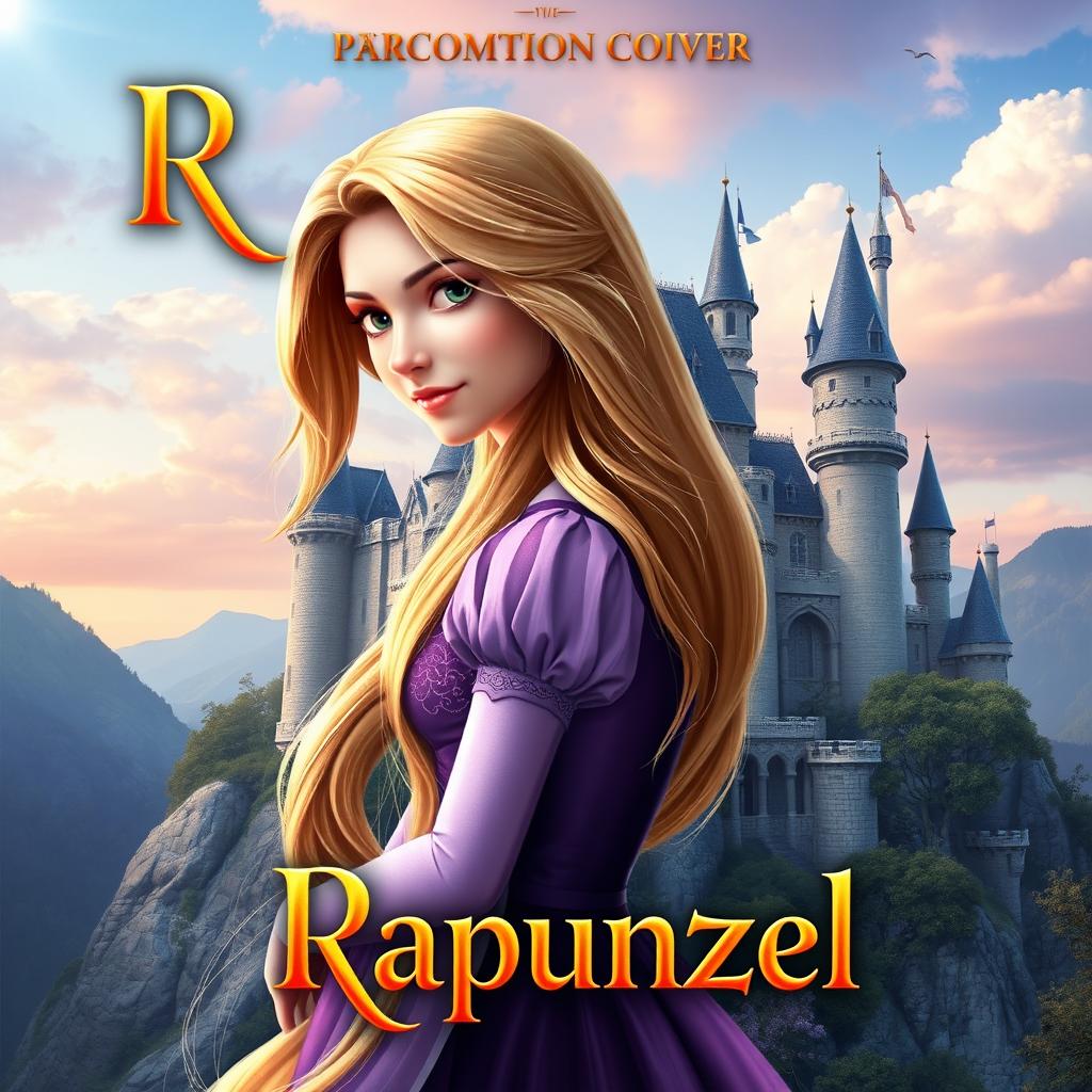 Create a customized and realistic book cover featuring Rapunzel