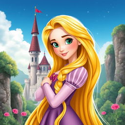 Crea una portada de libro personalizada de Rapunzel usando la muñeca original