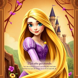 Crea una portada de libro personalizada de Rapunzel usando la muñeca original