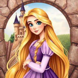 Crea una portada de libro personalizada de Rapunzel usando la muñeca original