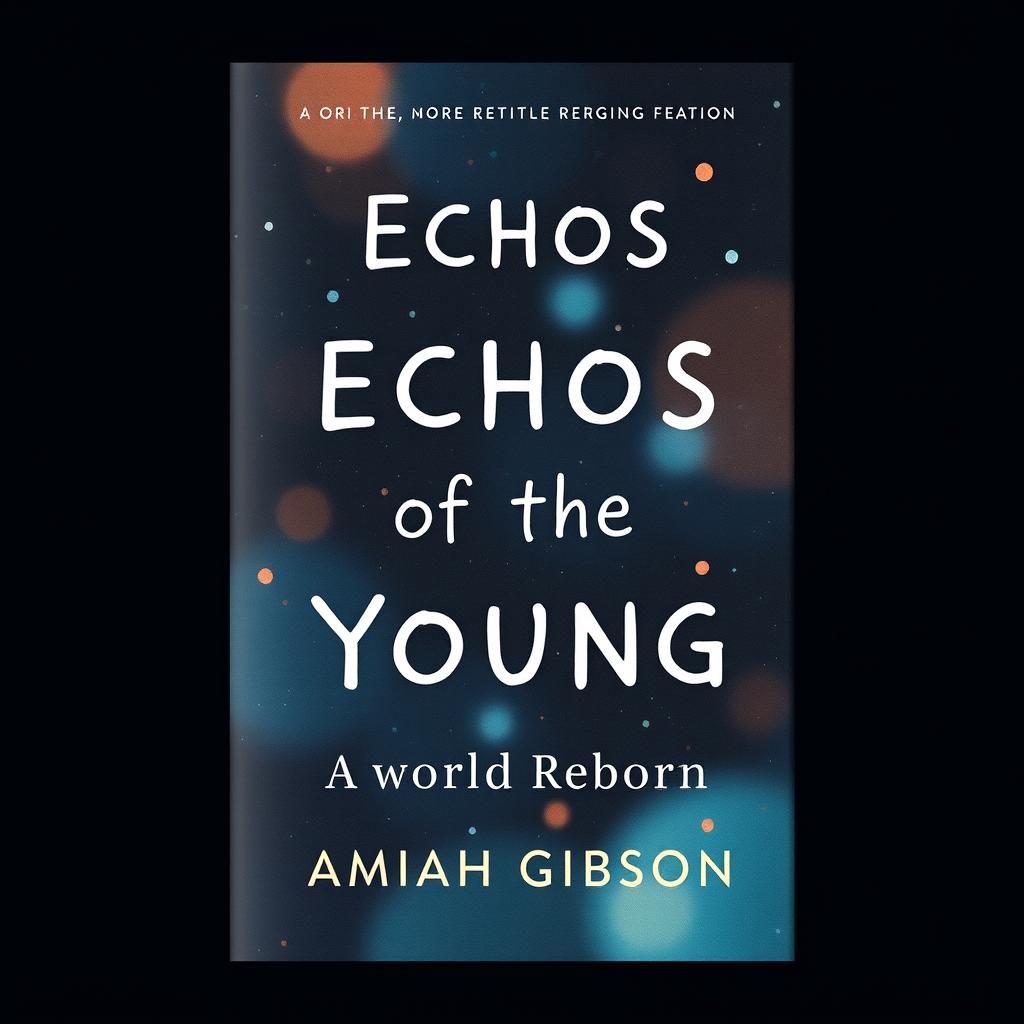 Create an aesthetically pleasing book cover with the title 'Echos of the Young, A World Reborn' at the top and 'by Amiah Gibson' at the bottom