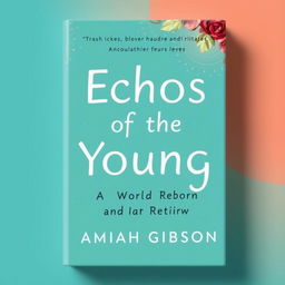 Create an aesthetically pleasing book cover with the title 'Echos of the Young, A World Reborn' at the top and 'by Amiah Gibson' at the bottom