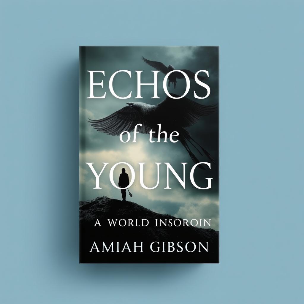 Create an aesthetically pleasing book cover with the title 'Echos of the Young, A World Reborn' at the top and 'by Amiah Gibson' at the bottom