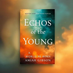 Create an aesthetically pleasing book cover with the title 'Echos of the Young, A World Reborn' at the top and 'by Amiah Gibson' at the bottom