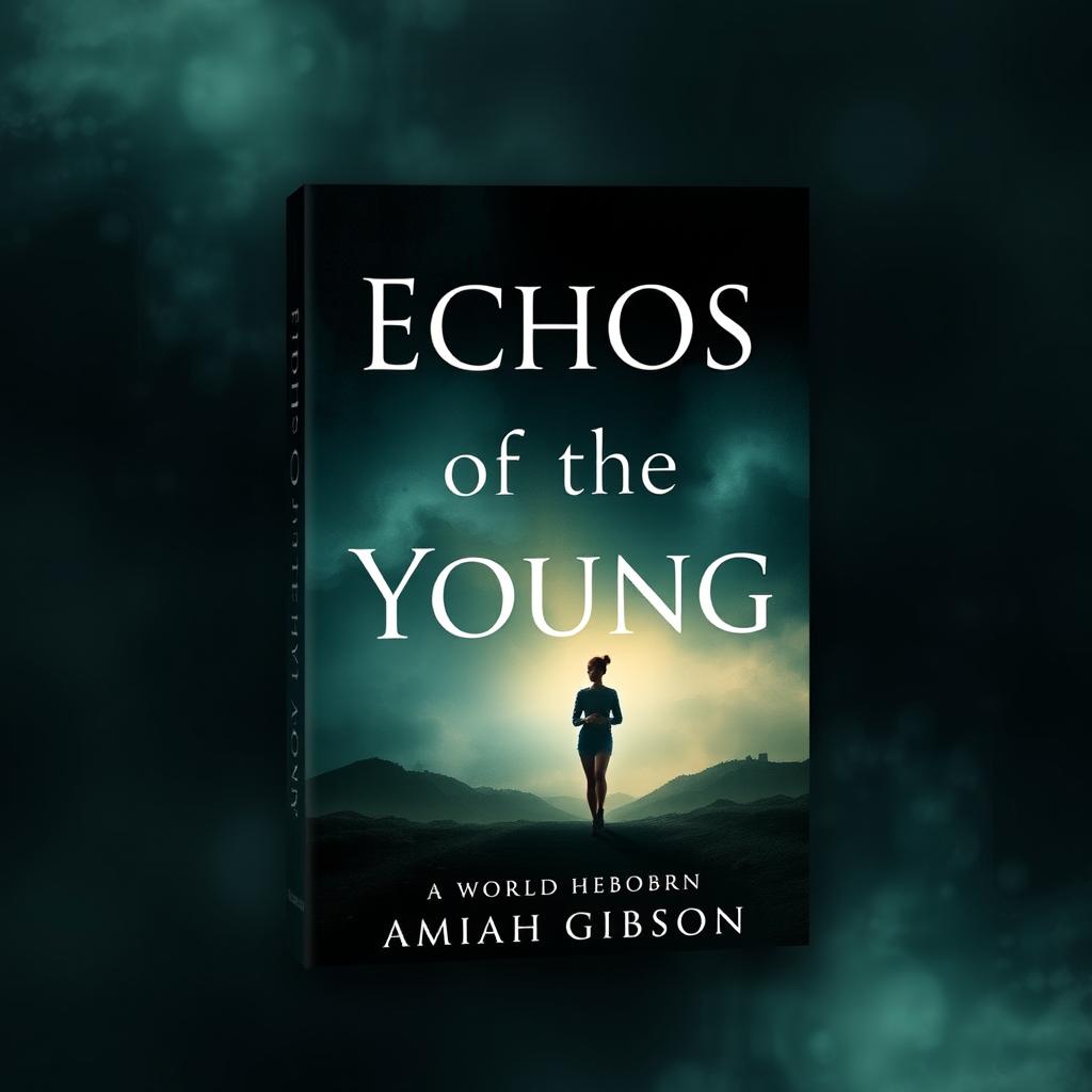 Create an aesthetically pleasing book cover with the title 'Echos of the Young, A World Reborn' at the top and 'by Amiah Gibson' at the bottom