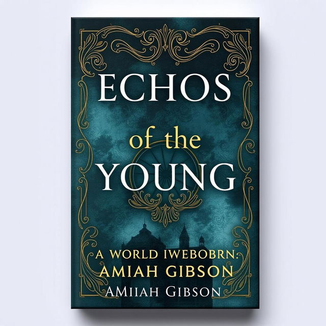 Create an aesthetically pleasing book cover with the title 'Echos of the Young, A World Reborn' at the top and 'by Amiah Gibson' at the bottom