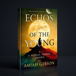 Create an aesthetically pleasing book cover with the title 'Echos of the Young, A World Reborn' at the top and 'by Amiah Gibson' at the bottom