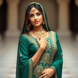 A beautiful Arab woman in traditional attire, posing gracefully