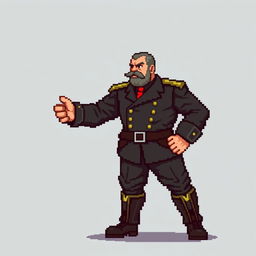 A full-length pixel art figure of Joseph Stalin in the style of the Punch Club game