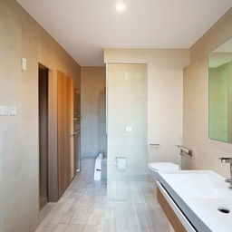 A spacious four-bedroom apartment with well-furnished rooms and a modern, clean bathroom