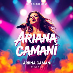 Create a vibrant and eye-catching concert promotion poster for an artist named Ariana Camani