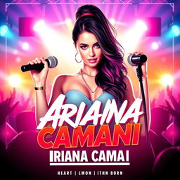 Create a vibrant and eye-catching concert promotion poster for an artist named Ariana Camani