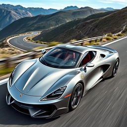 A sleek and powerful sports car with elements of a grand tourer, featuring a streamlined design, luxurious interior, and high-performance features