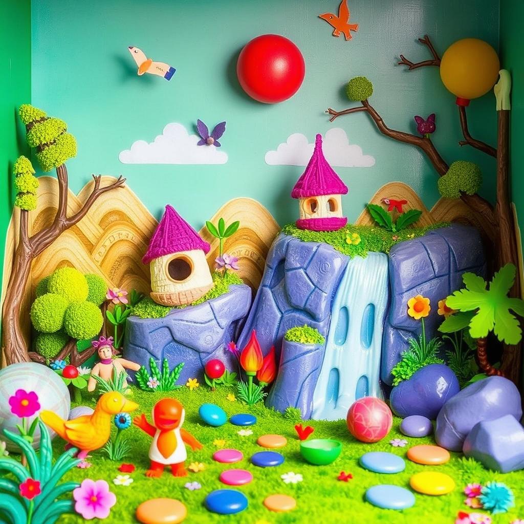 Create a vibrant and imaginative scene that sparks joy and creativity