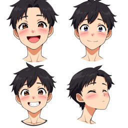 Create an image of an anime boy with black hair