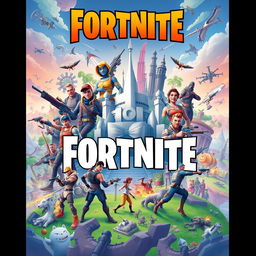 A vibrant and dynamic thumbnail illustrating the history of Fortnite