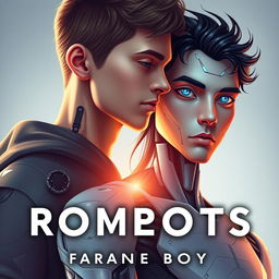 Create a book cover for a romance novel featuring two 23-year-old boys