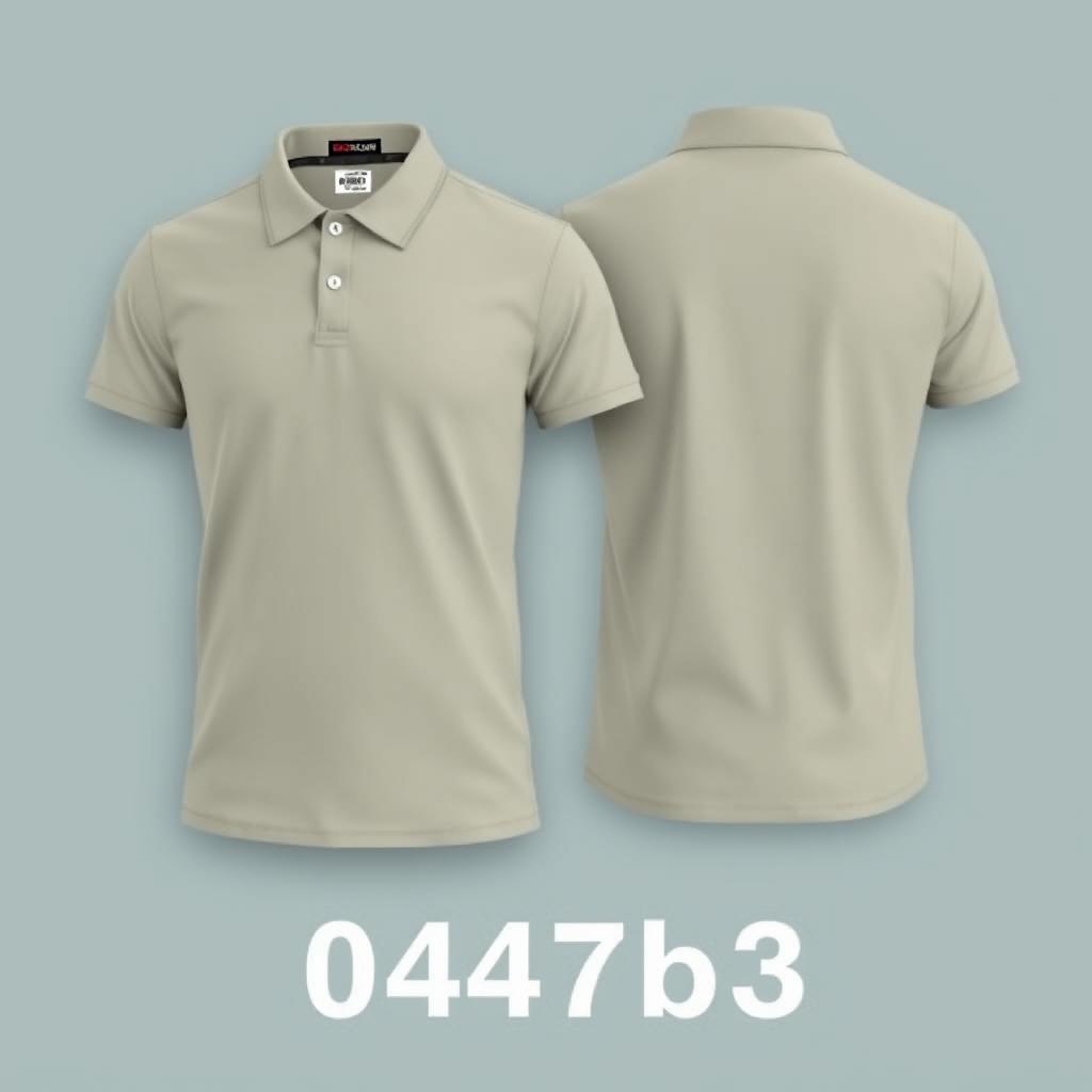 A layout of a polo shirt without any logo, in the color shade of #047bb3