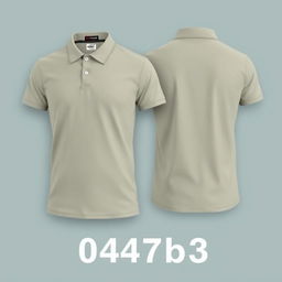 A layout of a polo shirt without any logo, in the color shade of #047bb3