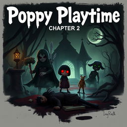 Create an image inspired by Poppy Playtime Chapter 2, featuring eerie and dark elements from the game