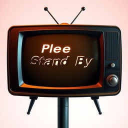 A vintage television screen displaying the text 'Please Stand By' in the iconic style of the Fallout video game series