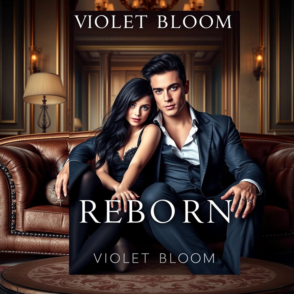 A book cover for a novel titled 'Reborn' by Violet Bloom