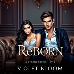 A book cover for a novel titled 'Reborn' by Violet Bloom