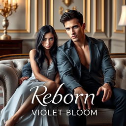 A book cover for a novel titled 'Reborn' by Violet Bloom