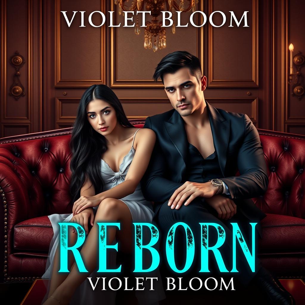 A book cover for a novel titled 'Reborn' by Violet Bloom