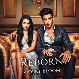 A book cover for a novel titled 'Reborn' by Violet Bloom