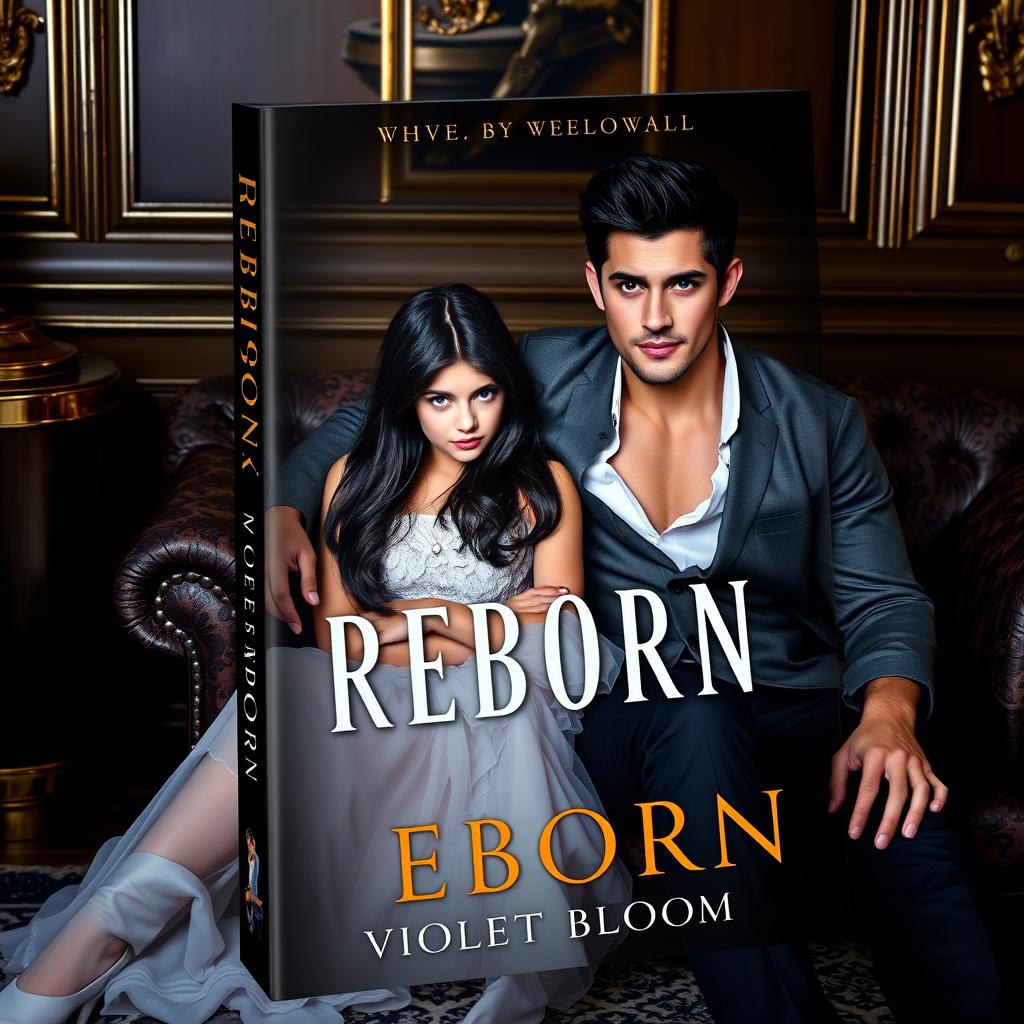 A book cover for a novel titled 'Reborn' by Violet Bloom