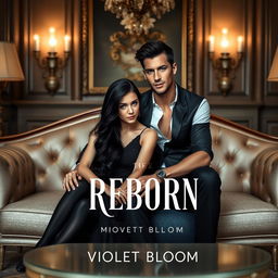 A book cover for a novel titled 'Reborn' by Violet Bloom