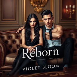 A book cover for a novel titled 'Reborn' by Violet Bloom