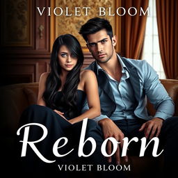 A book cover for a novel titled 'Reborn' by Violet Bloom