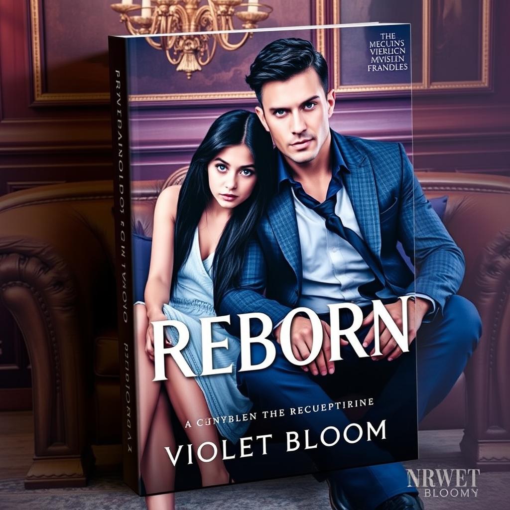 A book cover for a novel titled 'Reborn' by Violet Bloom