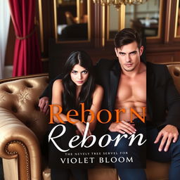 A book cover for a novel titled 'Reborn' by Violet Bloom