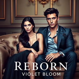 A book cover for a novel titled 'Reborn' by Violet Bloom