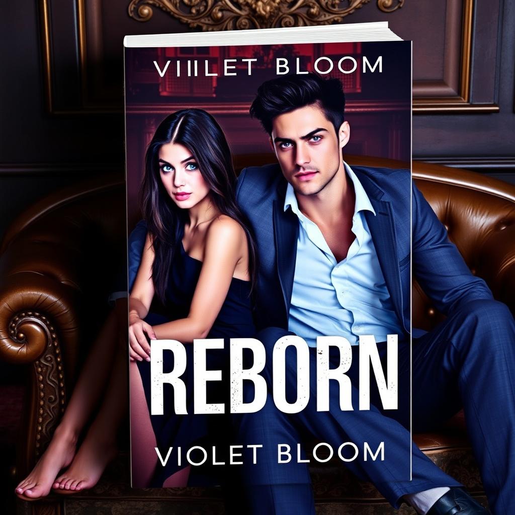 A book cover for a novel titled 'Reborn' by Violet Bloom