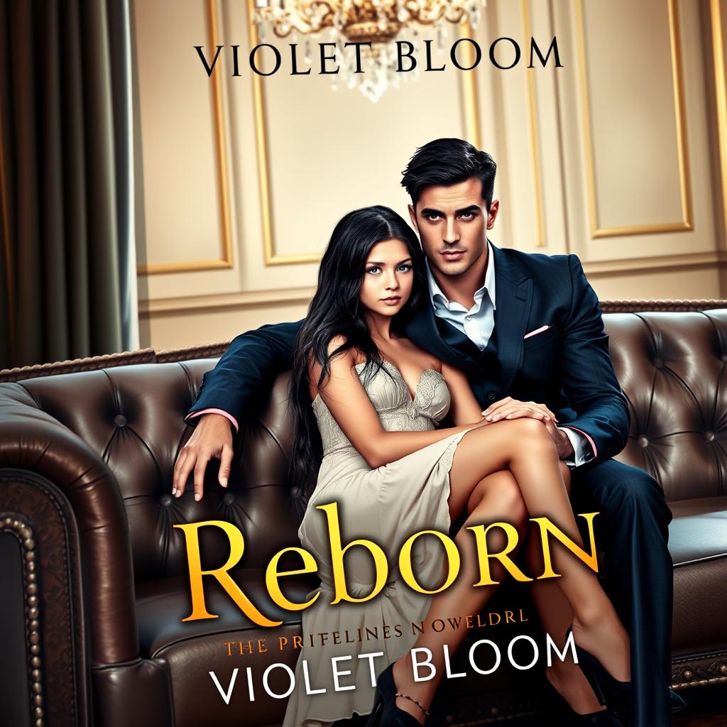 A book cover for a novel titled 'Reborn' by Violet Bloom