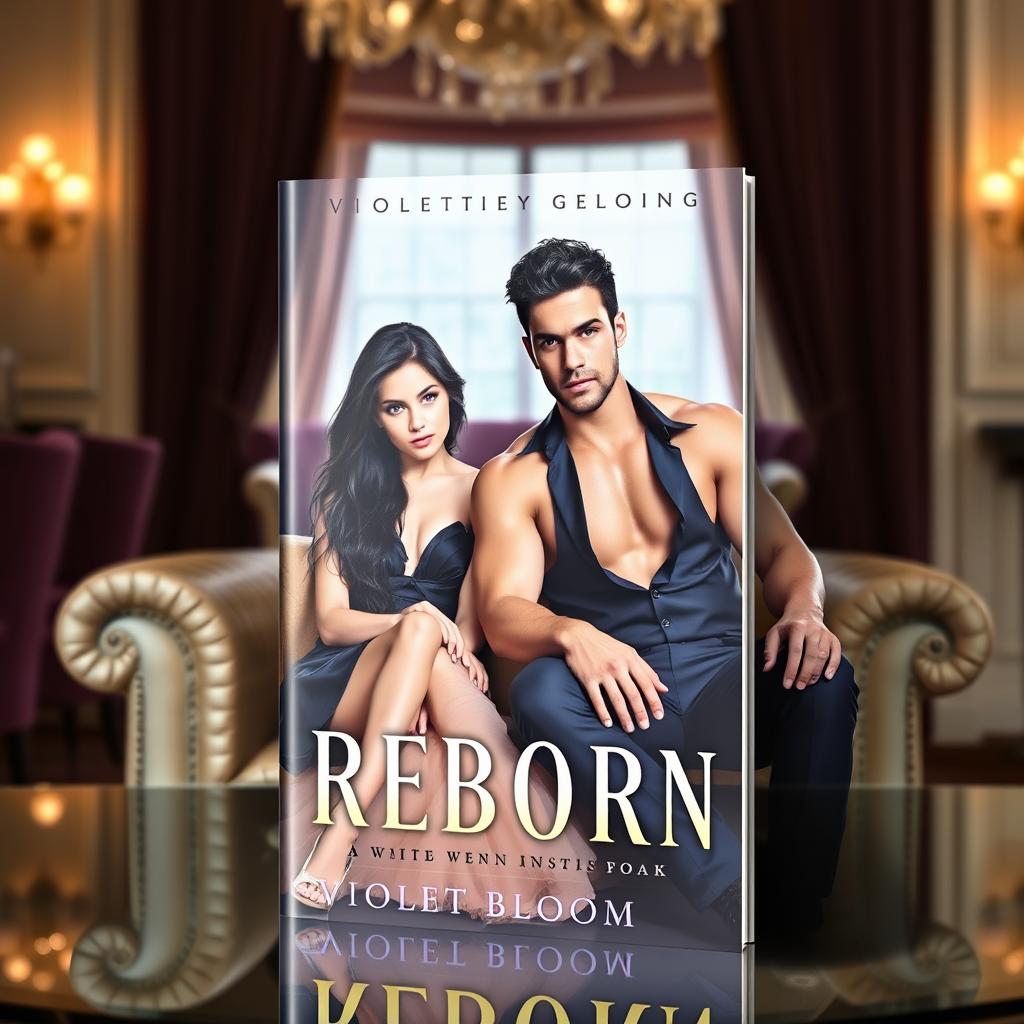 A book cover for a novel titled 'Reborn' by Violet Bloom