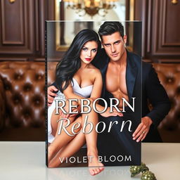 A book cover for a novel titled 'Reborn' by Violet Bloom