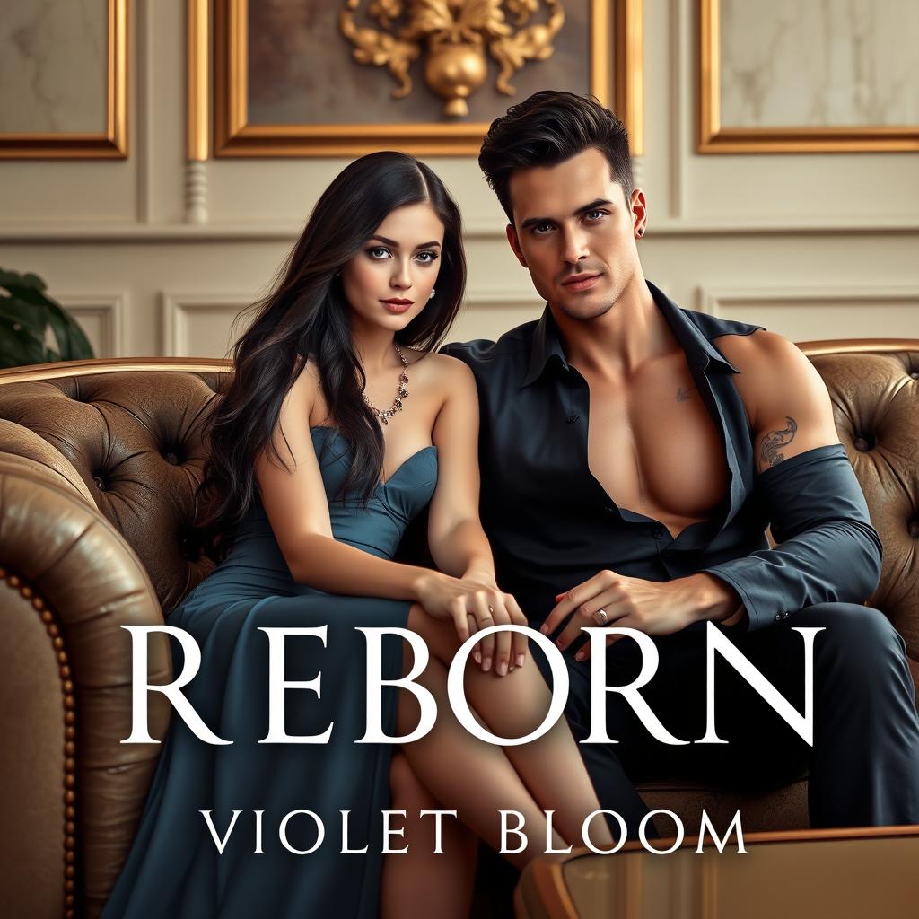 A book cover for a novel titled 'Reborn' by Violet Bloom