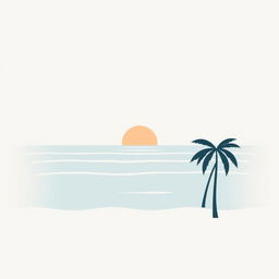 Create a minimalist poster with summer vibes inspired by a beach