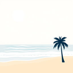 Create a minimalist poster with summer vibes inspired by a beach